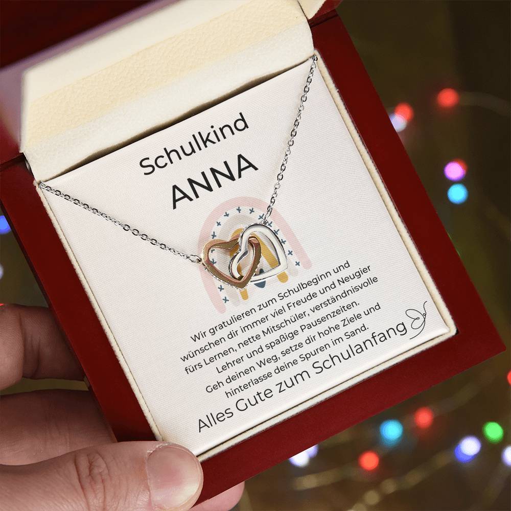 Schulkind - Gratulieren Zum Schulbeginn - Interlocking Hearts Necklace