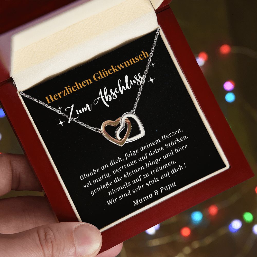 Herzlichen Glückwunsch Zum Abschluss - Interlocking Hearts Necklace