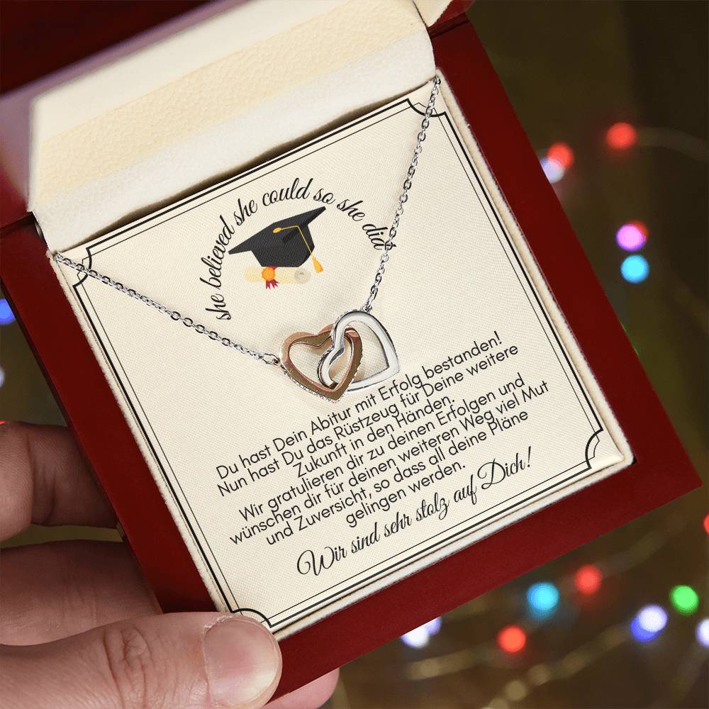 She Believed She Could So She Did - Interlocking Hearts Necklace