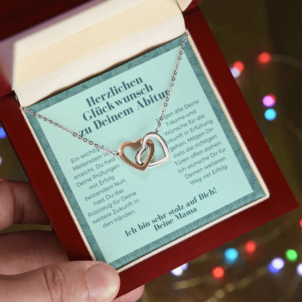 Herzlichen Glückwunsch zu Deinem Abitur - Interlocking Hearts Necklace