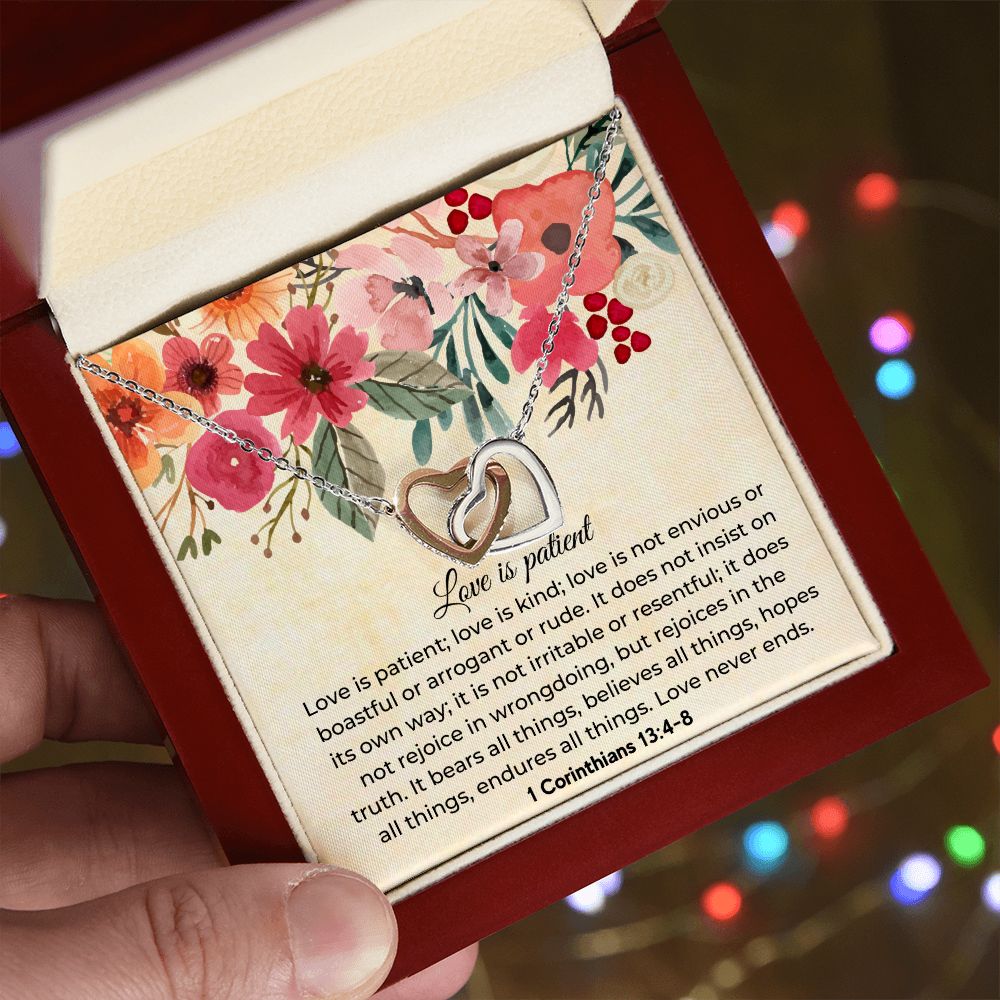 Love Is Patient - Interlocking Hearts Necklace