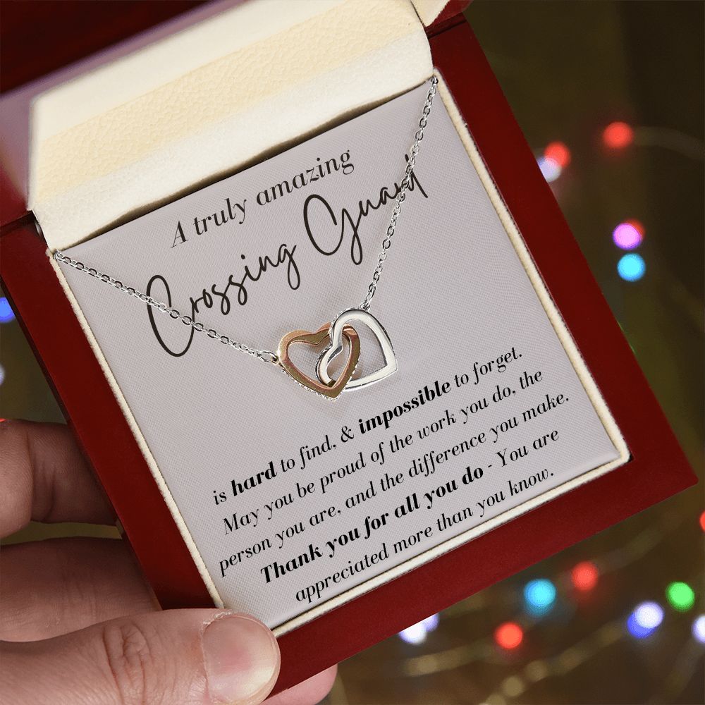 A Truly Amazing Crossing Guard - Interlocking Hearts Necklace