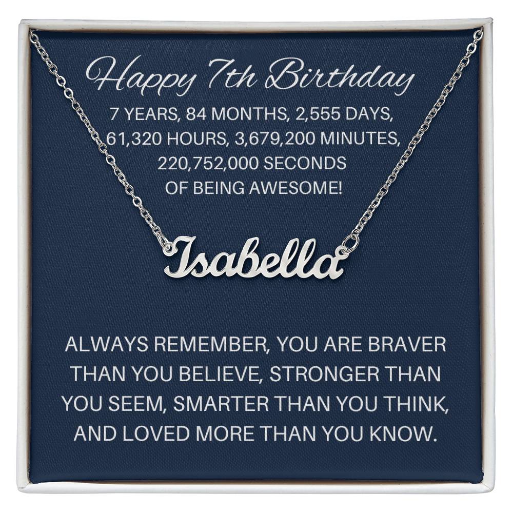 Personalized 7th Birthday Gift - Custom Name Necklace