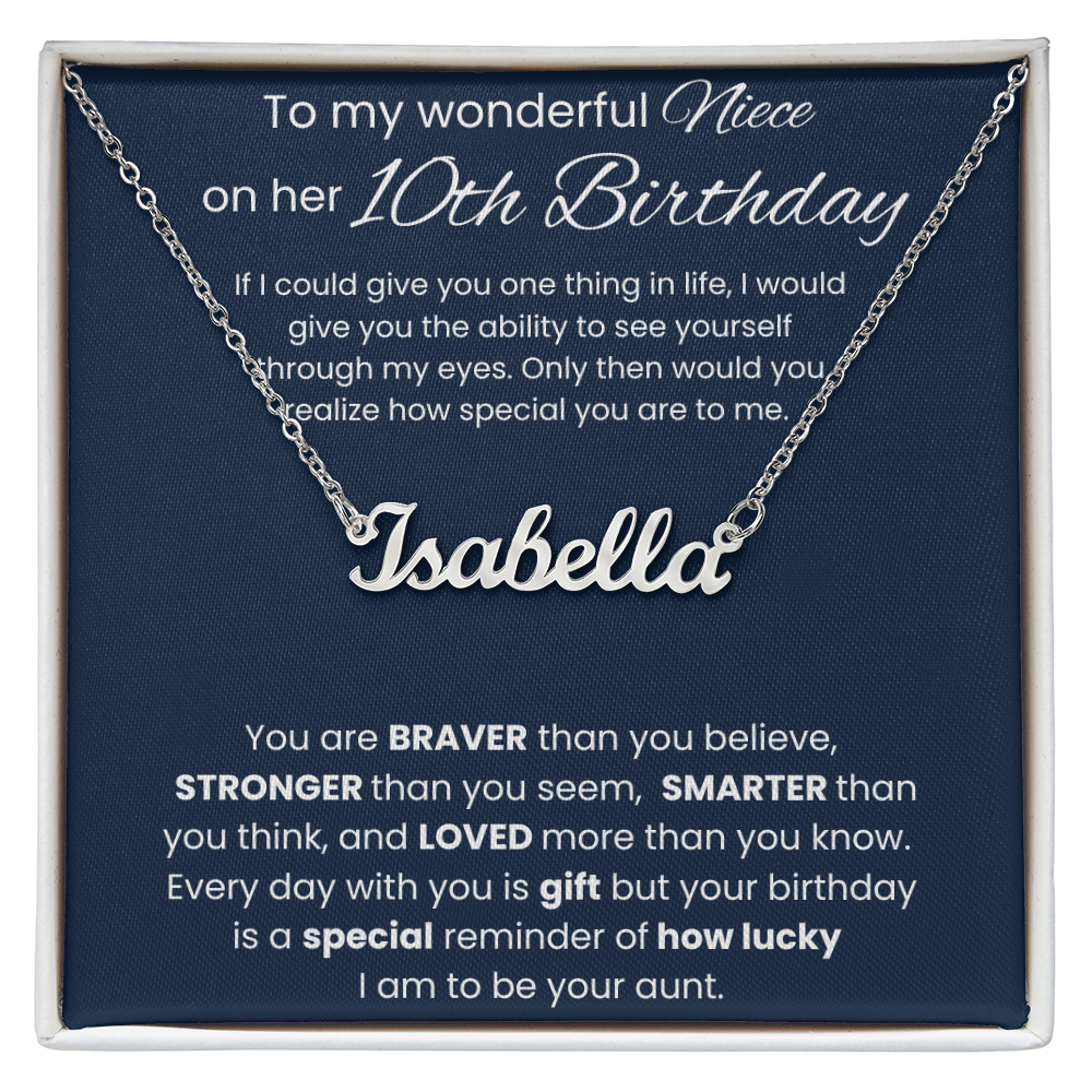 10th Birthday Custom Name Necklace for Niece