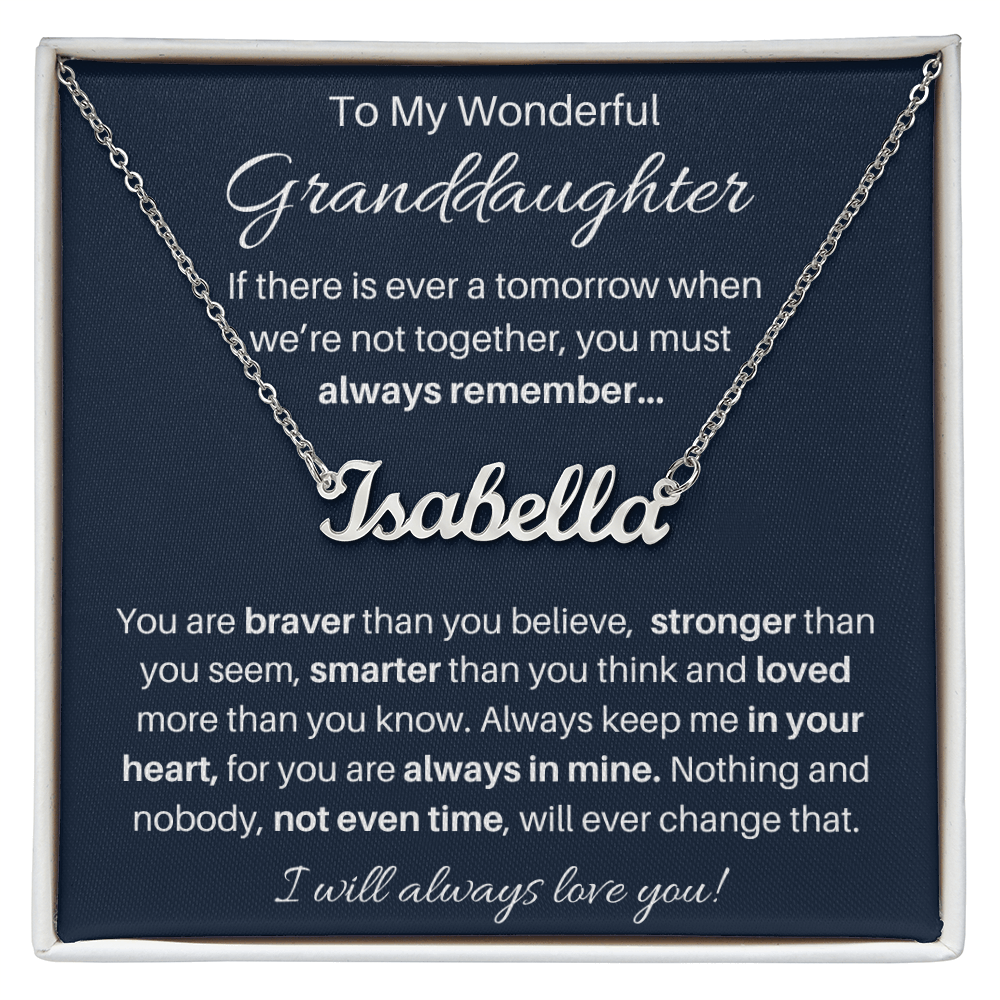 To My Beautiful Granddaughter Name Necklace