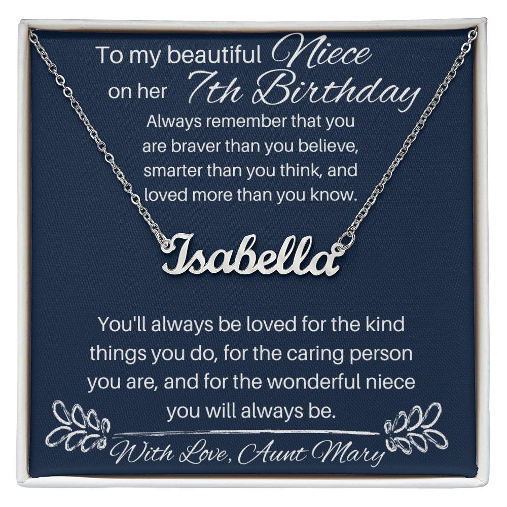 Niece 7th Birthday - Custom Name Necklace