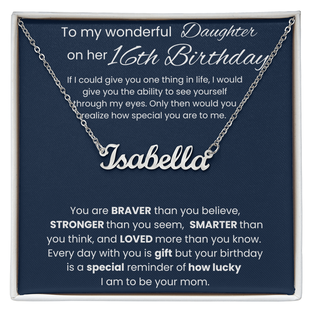 16th Birthday Necklace Gift - Custom Name Necklace