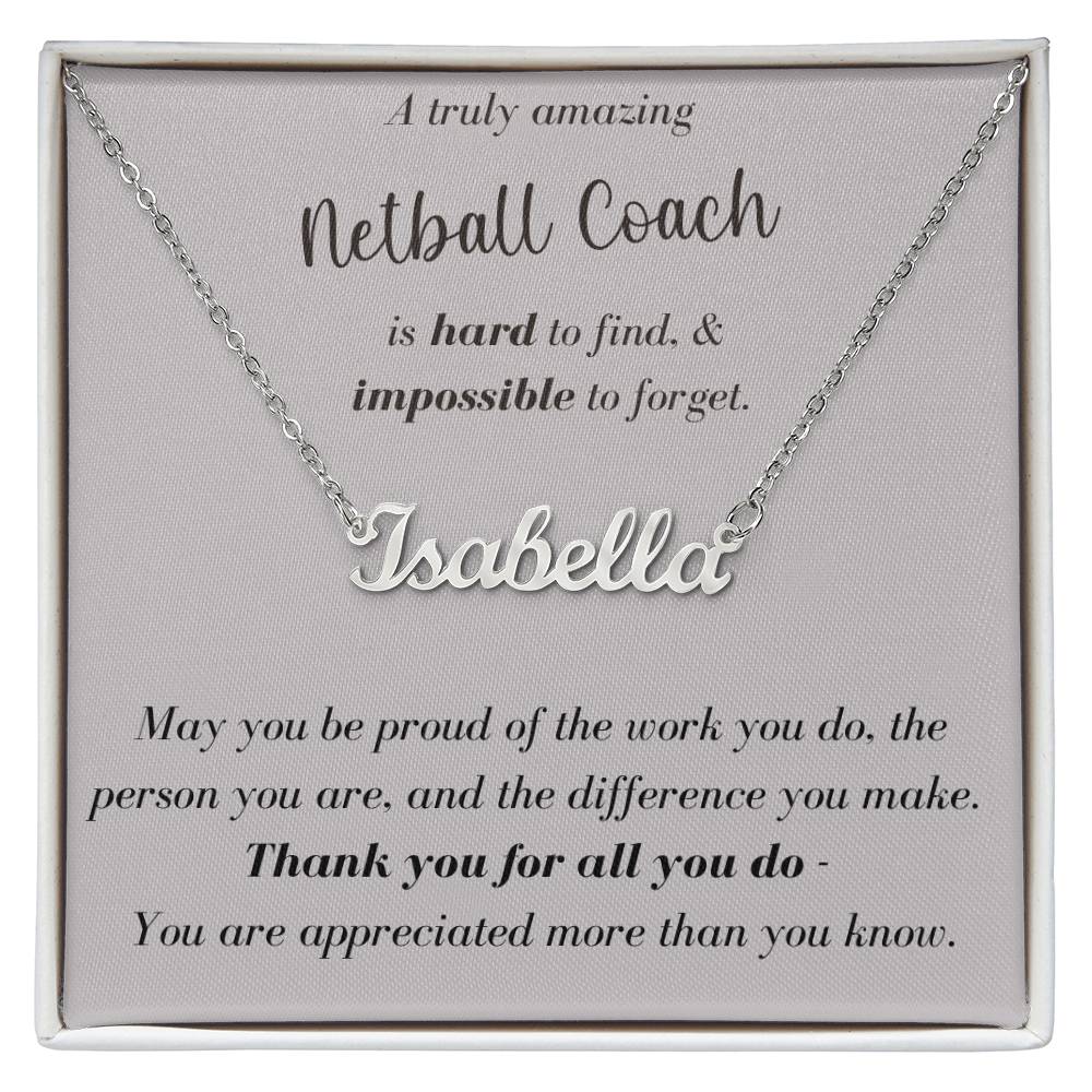 A Truly Amazing Netball Coach - Custom Name Necklace