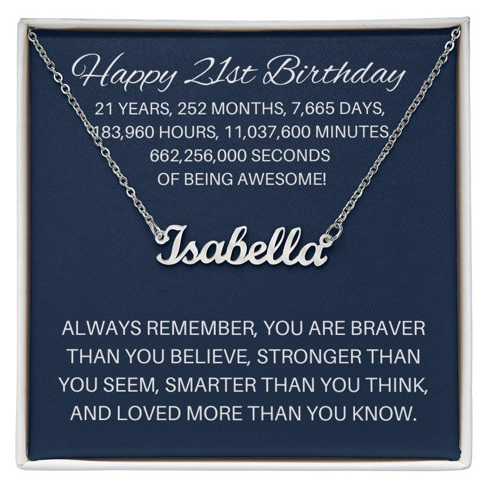 Personalized 21st Birthday Gift - Custom Name Necklace