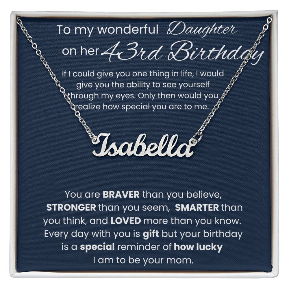 43rd  Birthday Necklace Gift - Custom Name Necklace