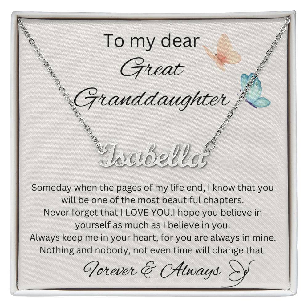 To My Great Granddaughter - Someday - Name Necklace 3