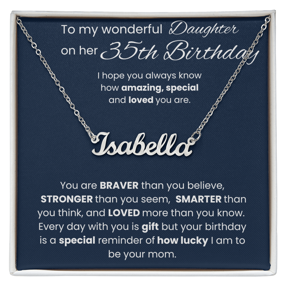 35th Birthday Personalized Gift - Custom Name Necklace