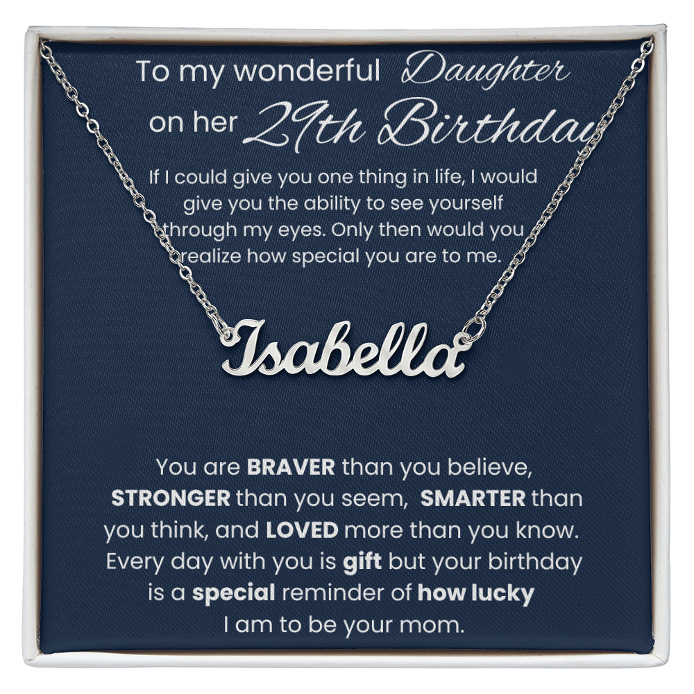 29th Birthday Necklace Gift - Custom Name Necklace