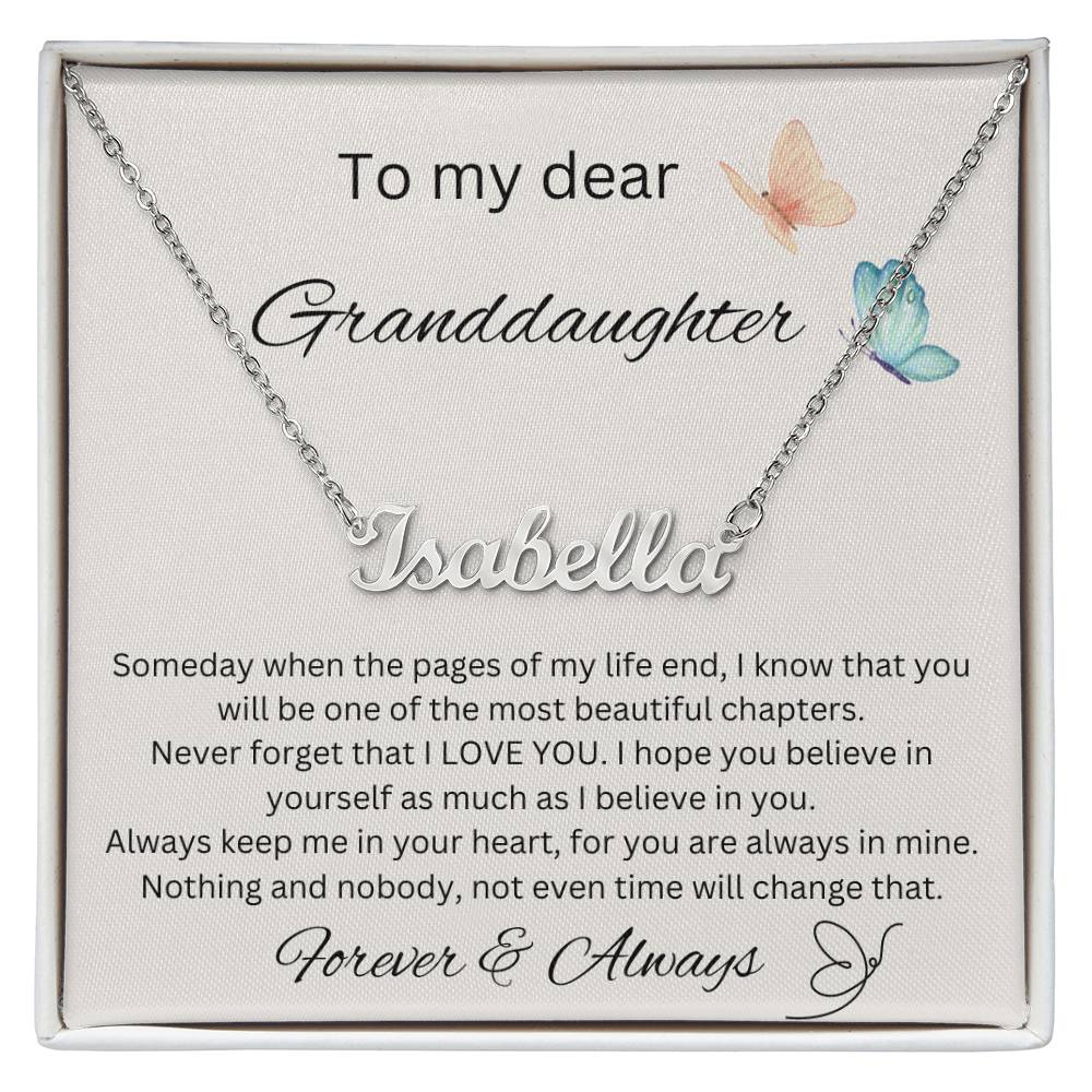 To My Dear Granddaughter - Name Necklace