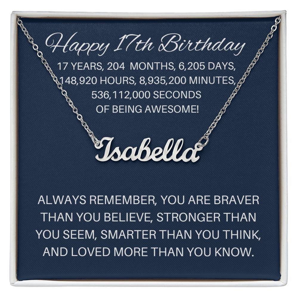 Personalized 17th Birthday Gift - Custom Name Necklace