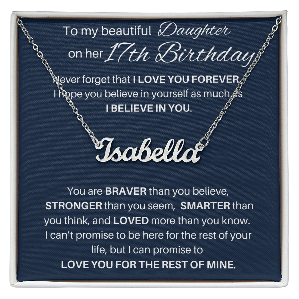 17th Birthday Gift Personalized Name Necklace