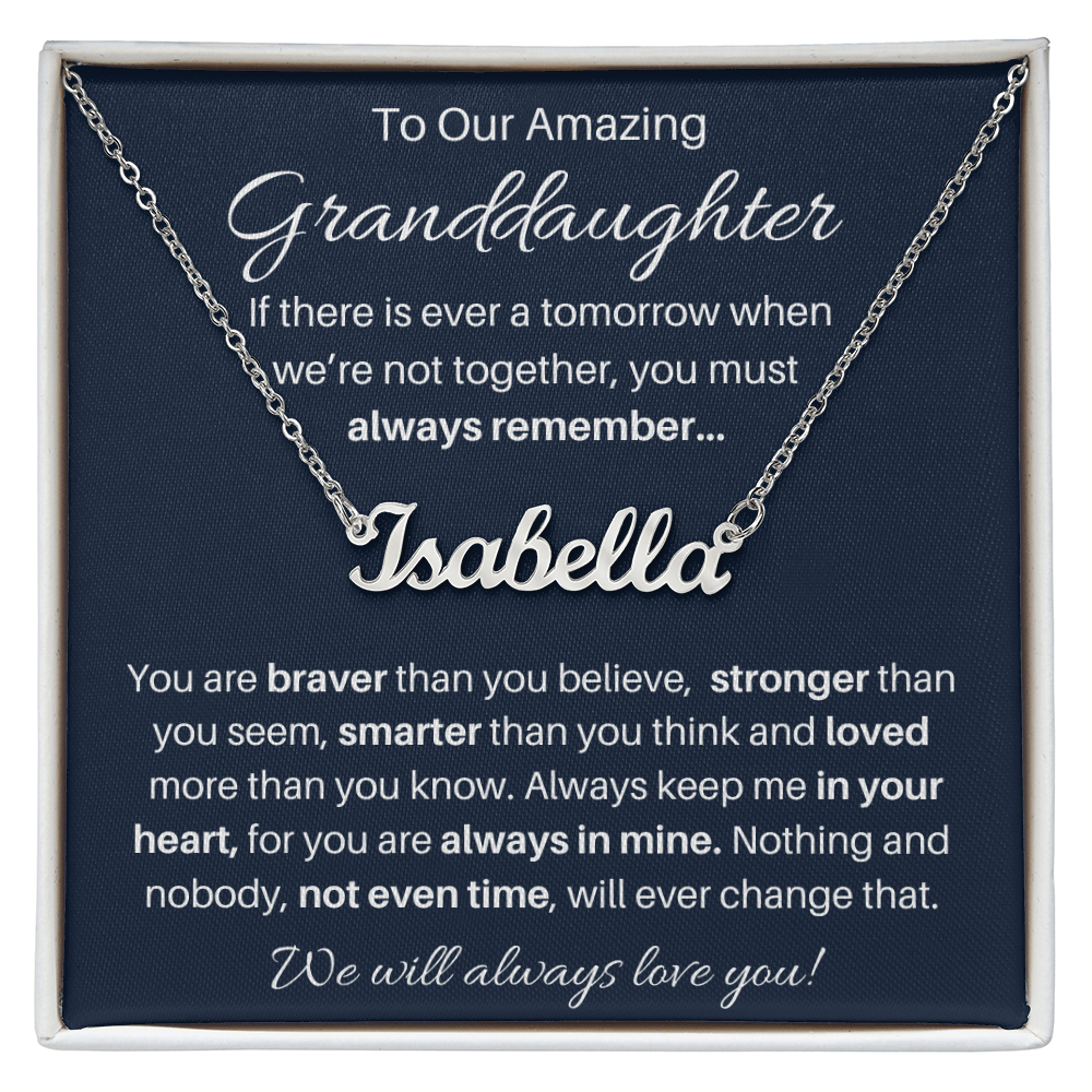 Personalized Granddaughter Keepsake Name Necklace