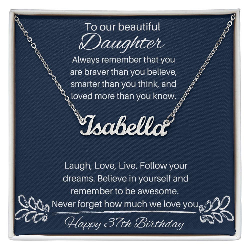 Daughter Personalized Name Necklace 37th Birthday