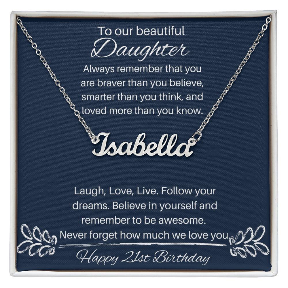 Daughter Personalized Name Necklace 21st Birthday