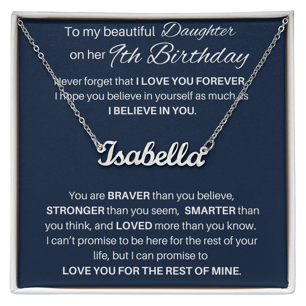9th Birthday Gift Personalized Name Necklace