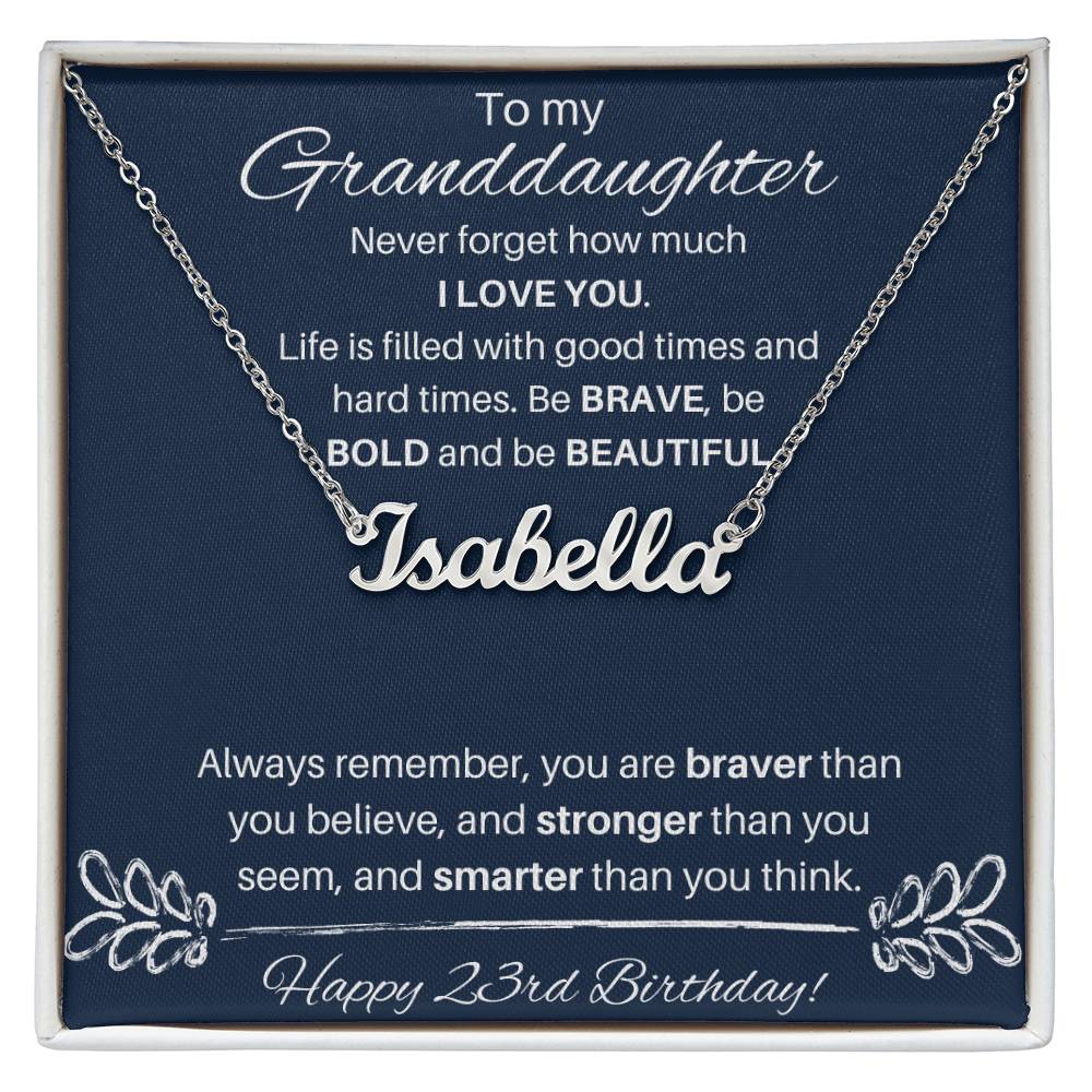 To My Granddaughter On Her 23rd Birthday | Custom Name Necklace