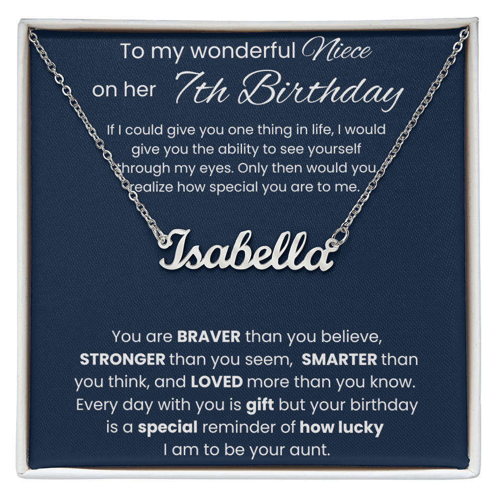 7th Birthday Custom Name Necklace for Niece