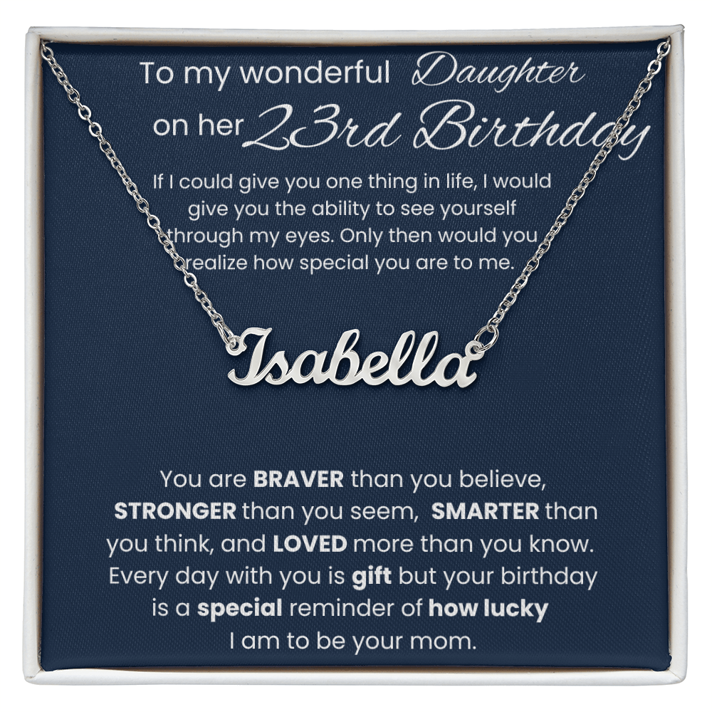 23rd Birthday Necklace Gift - Custom Name Necklace