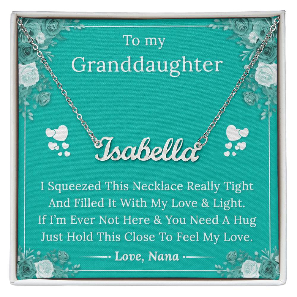 To My Granddaughter - Filled With My Love & Light - Custom Name Necklace