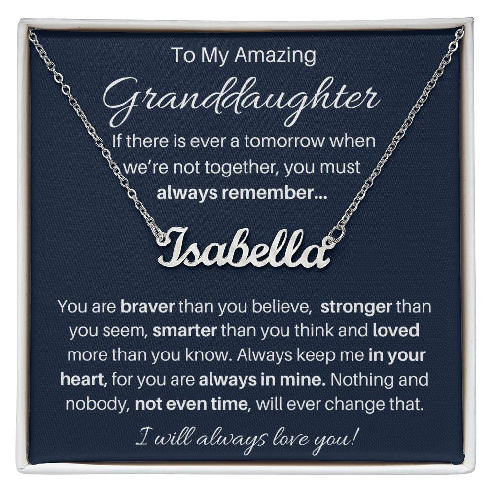 To My Beautiful Granddaughter Custom Name Necklace