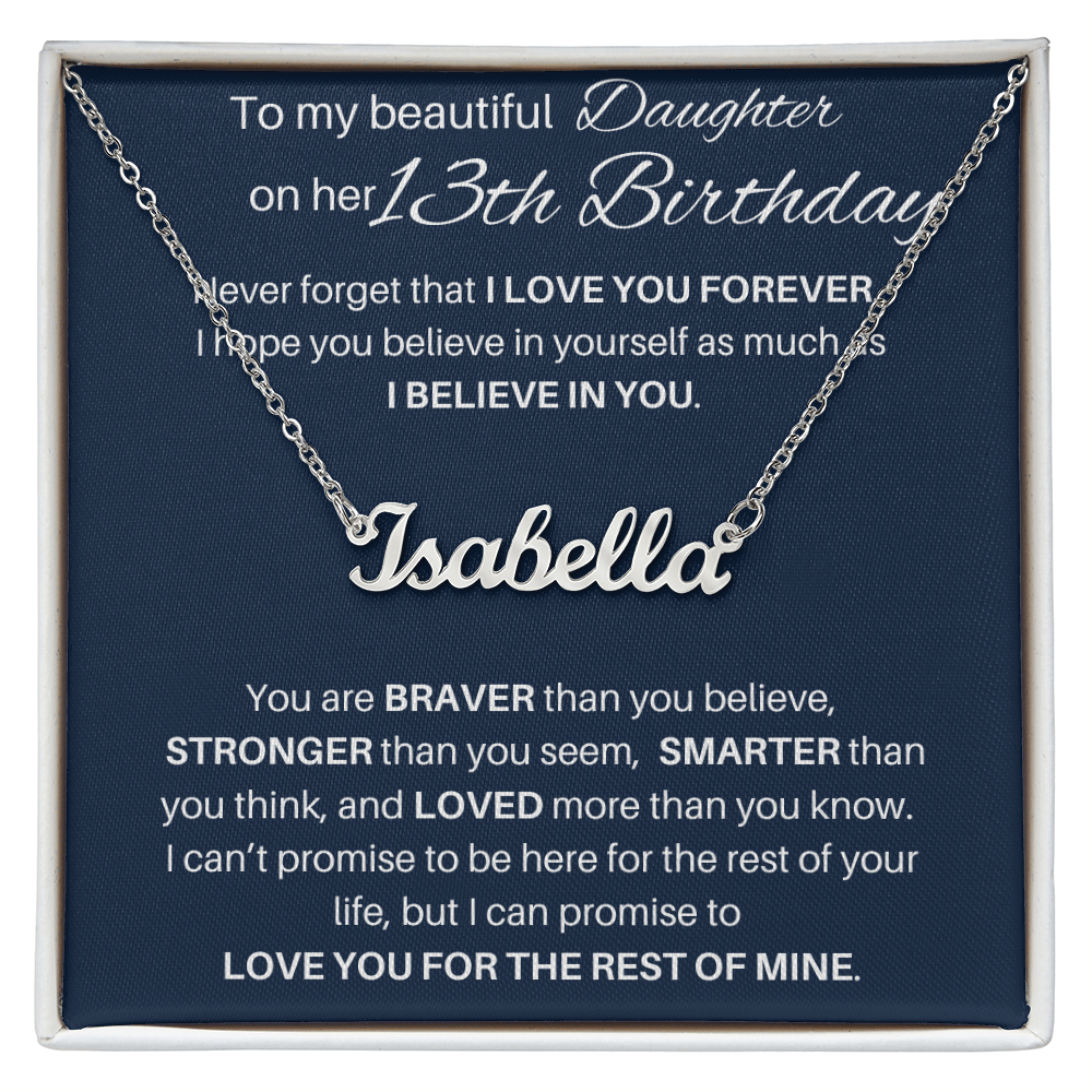 13th Birthday Gift Personalized Name Necklace
