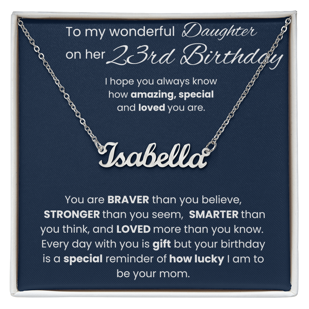 23rd Birthday Personalized Gift - Custom Name Necklace
