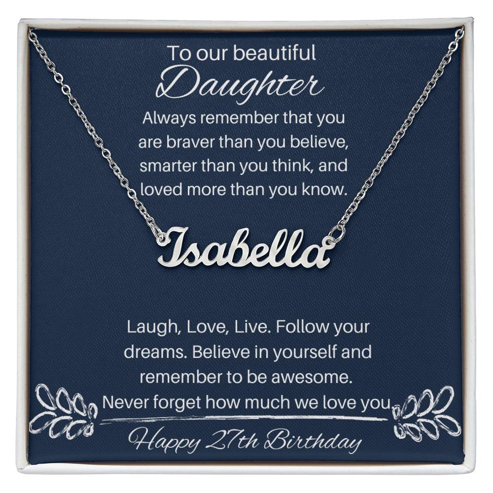 Daughter Personalized Name Necklace 27th Birthday