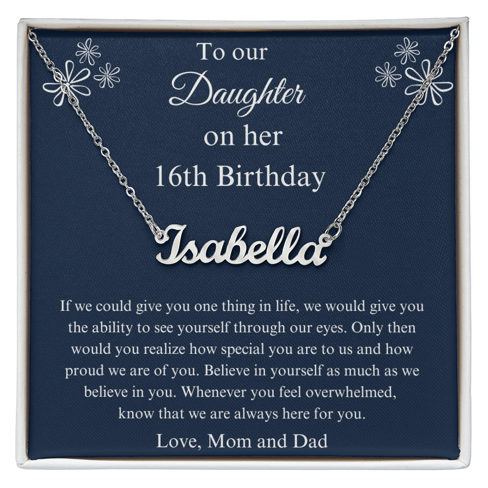 16th Birthday Name Necklace Gift For a Special Daughter