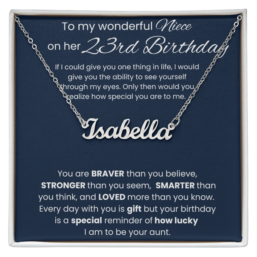 23rd Birthday Custom Name Necklace for Niece