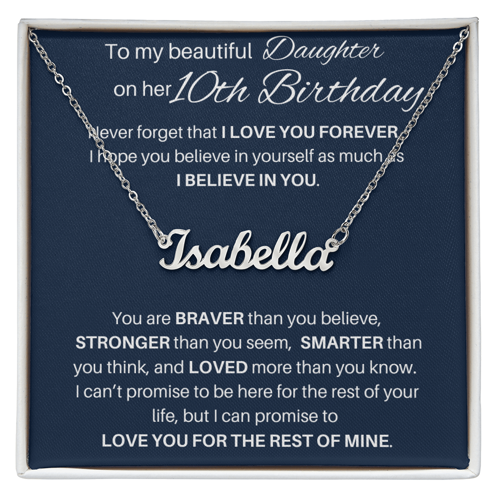 10th Birthday Gift Personalized Name Necklace