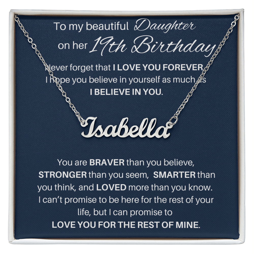 19th Birthday Gift Personalized Name Necklace