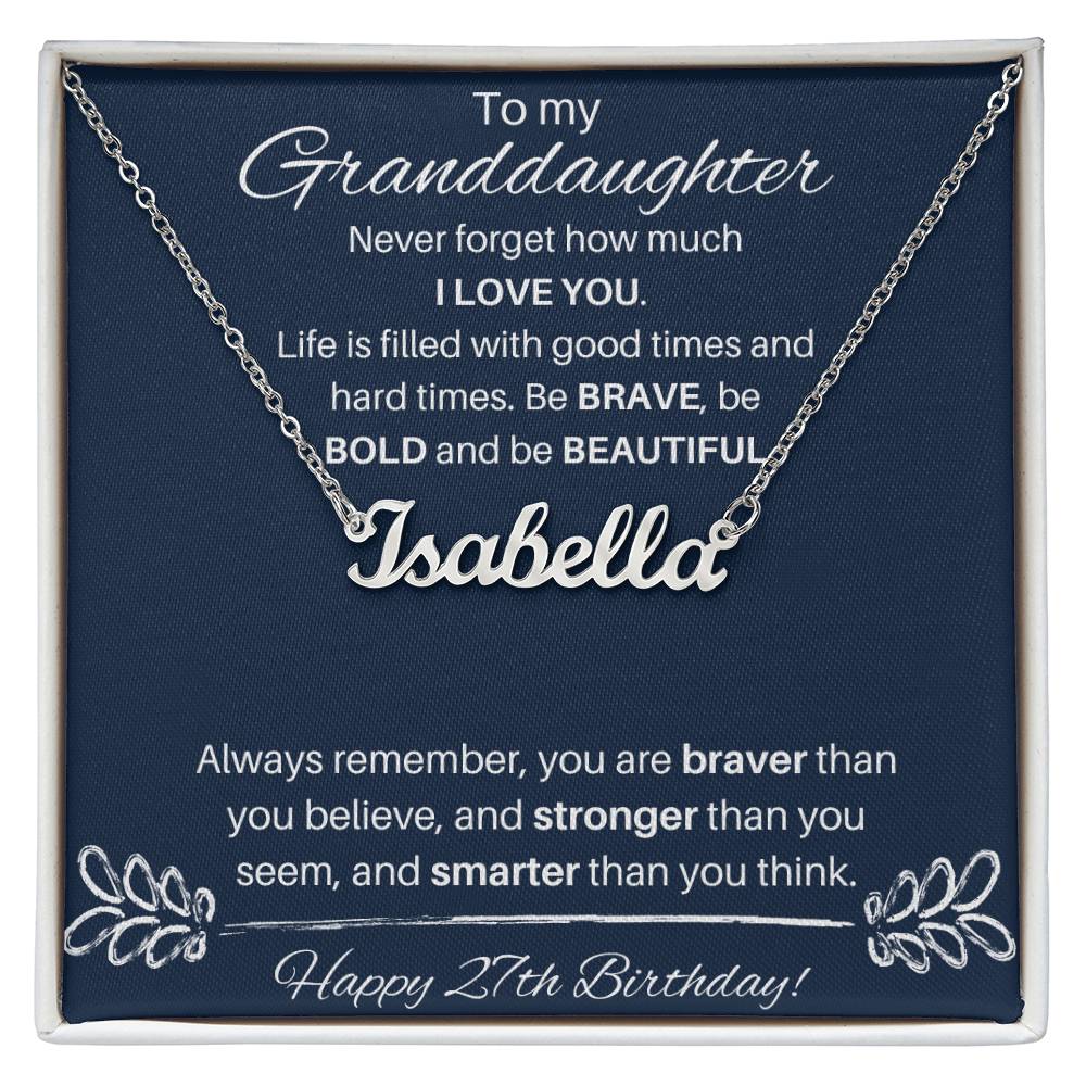 To My Granddaughter On Her 27th Birthday | Custom Name Necklace