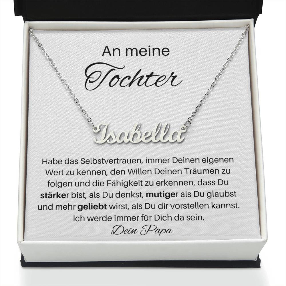 An Meine Tochter - Habe Das Selbstvertrauen - Personalisierte Namens Kette