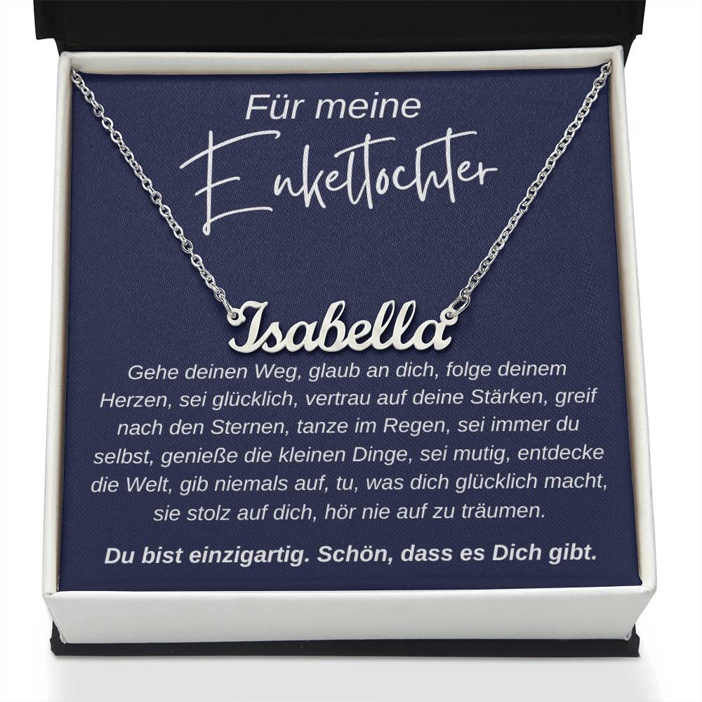 Für Meine Enkeltochter - Du Bist Einzigartig - Personalisierte Namenskette