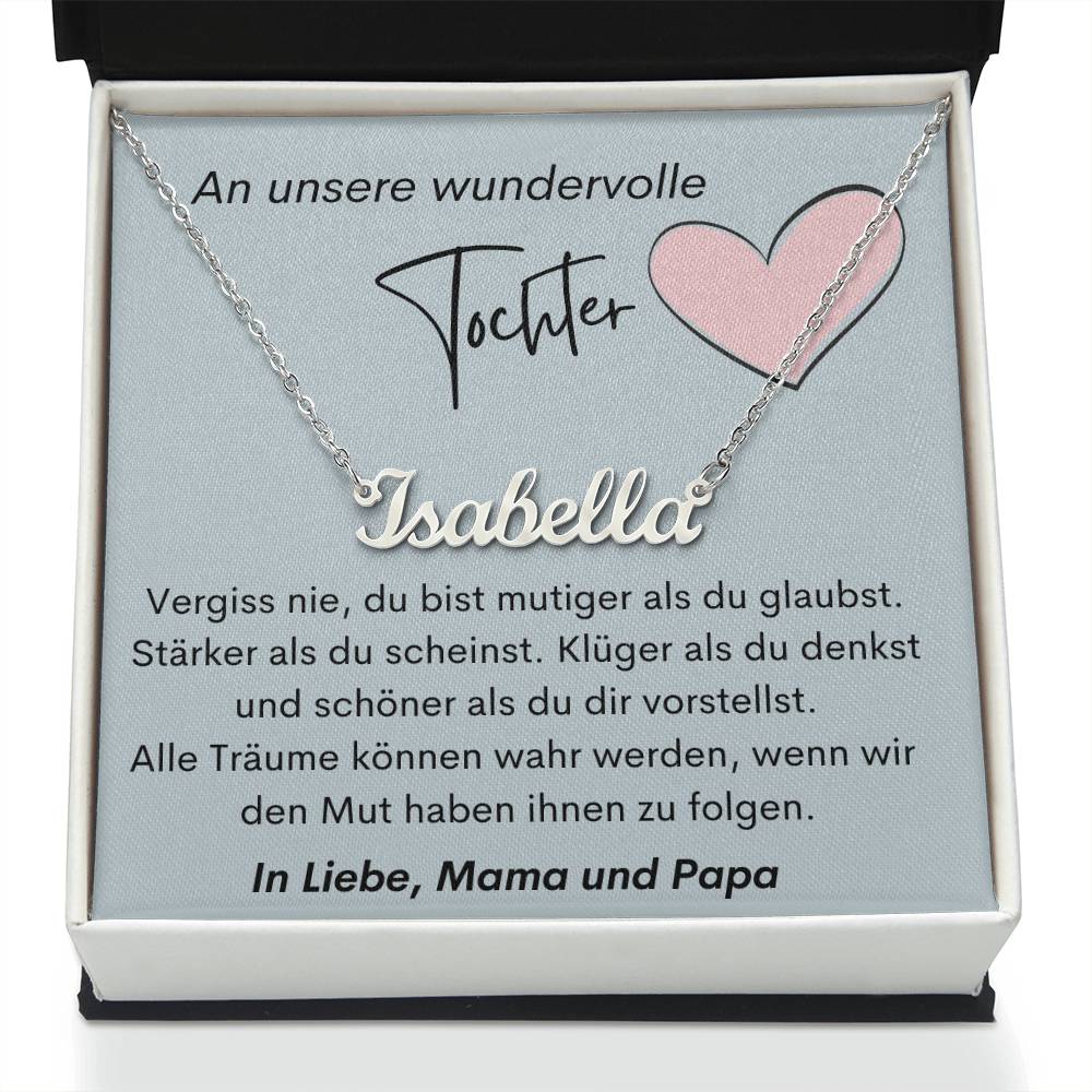 An Unsere Wundervolle Tochter – Alle Träume Können Wahr Werden – Custom Name Necklace