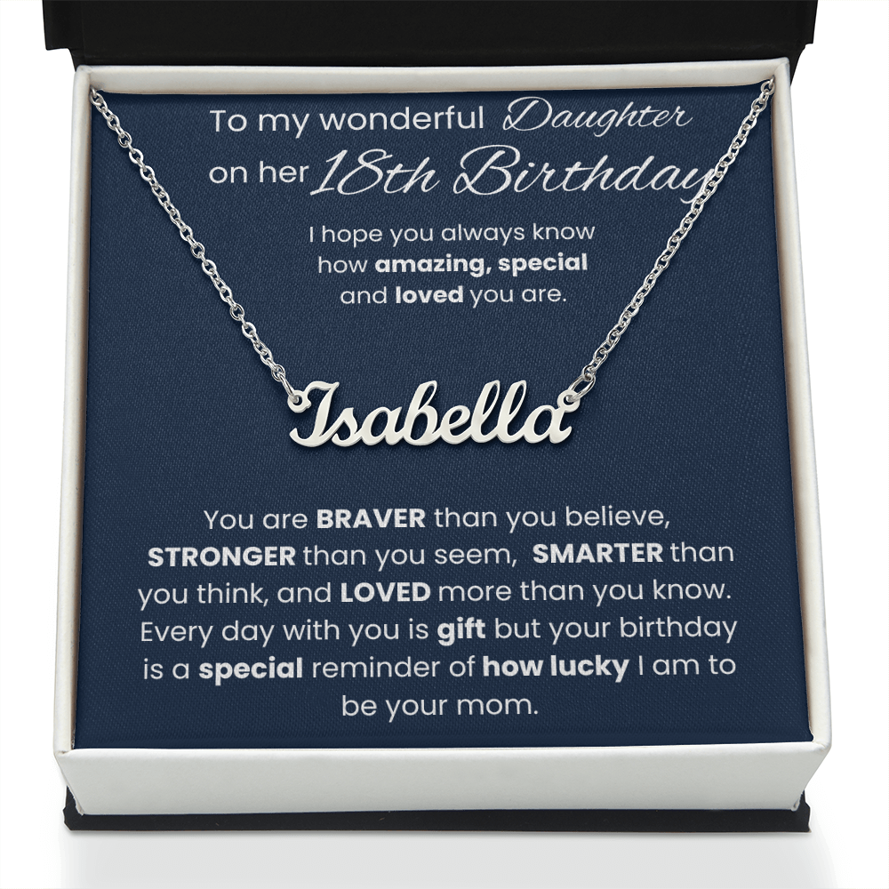 18th Birthday Personalized Gift - Custom Name Necklace