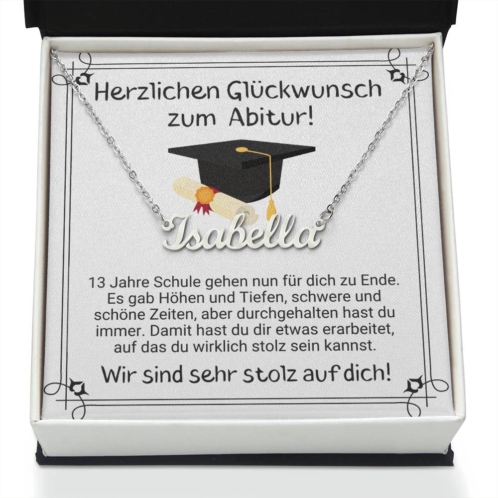 Herzlichen Glückwunsch Zum Abitur - Custom Name Necklace