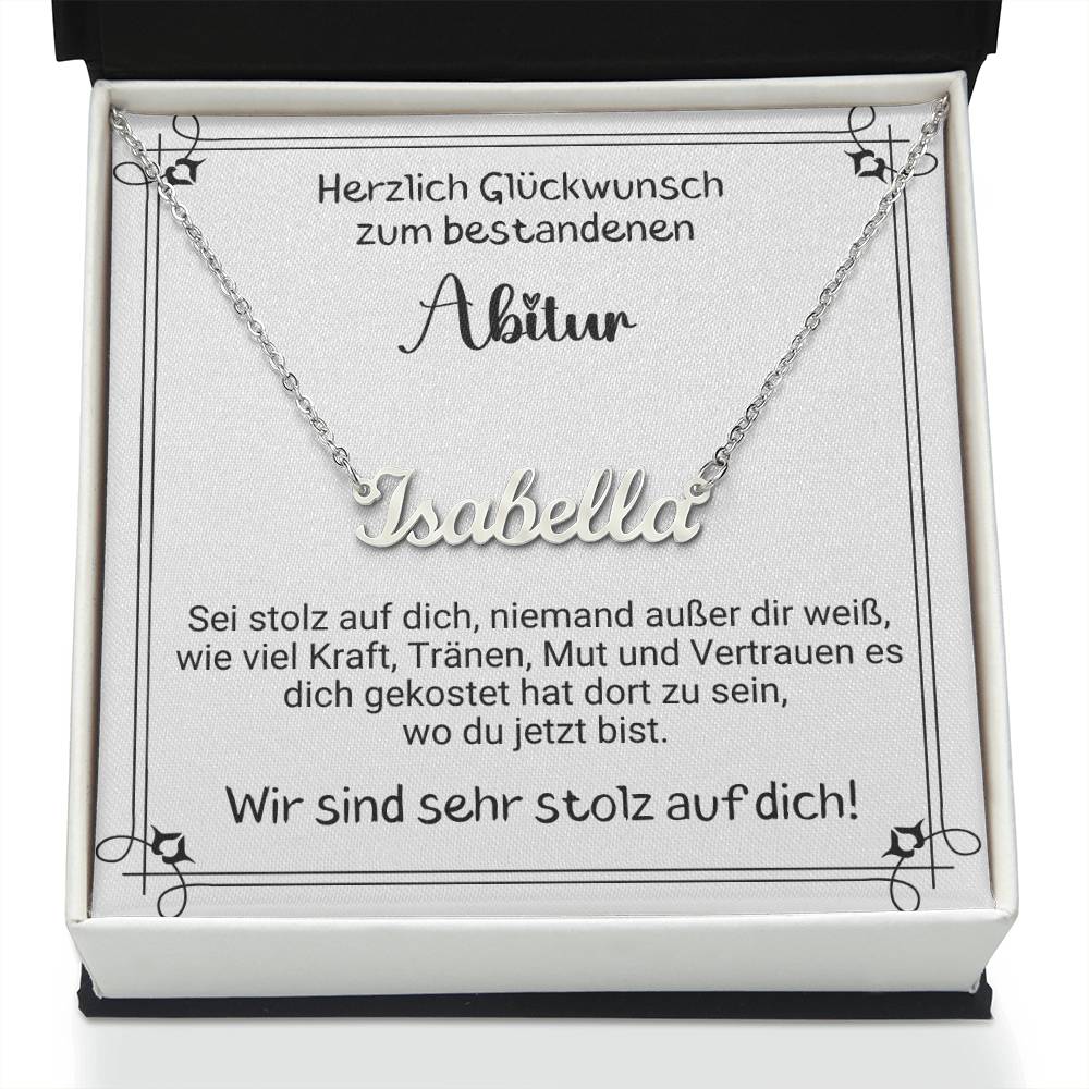 Herzlich Glückwunsch Zum Bestandenen Abitur - Custom Name Necklace