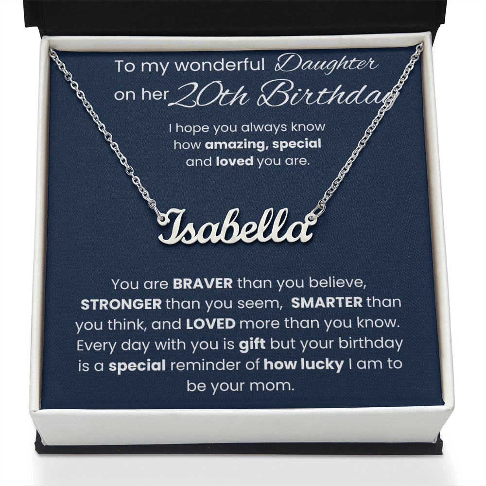 20th Birthday Personalized Gift - Custom Name Necklace
