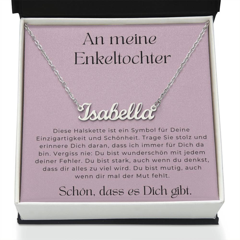 An Meine Enkeltochter - Du Bist Wunderschön - Personalisierte Namenskette