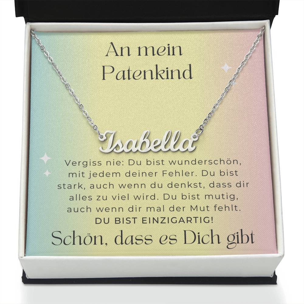 An Mein Patenkind - Du Bist Mutig - Custom Name Necklace