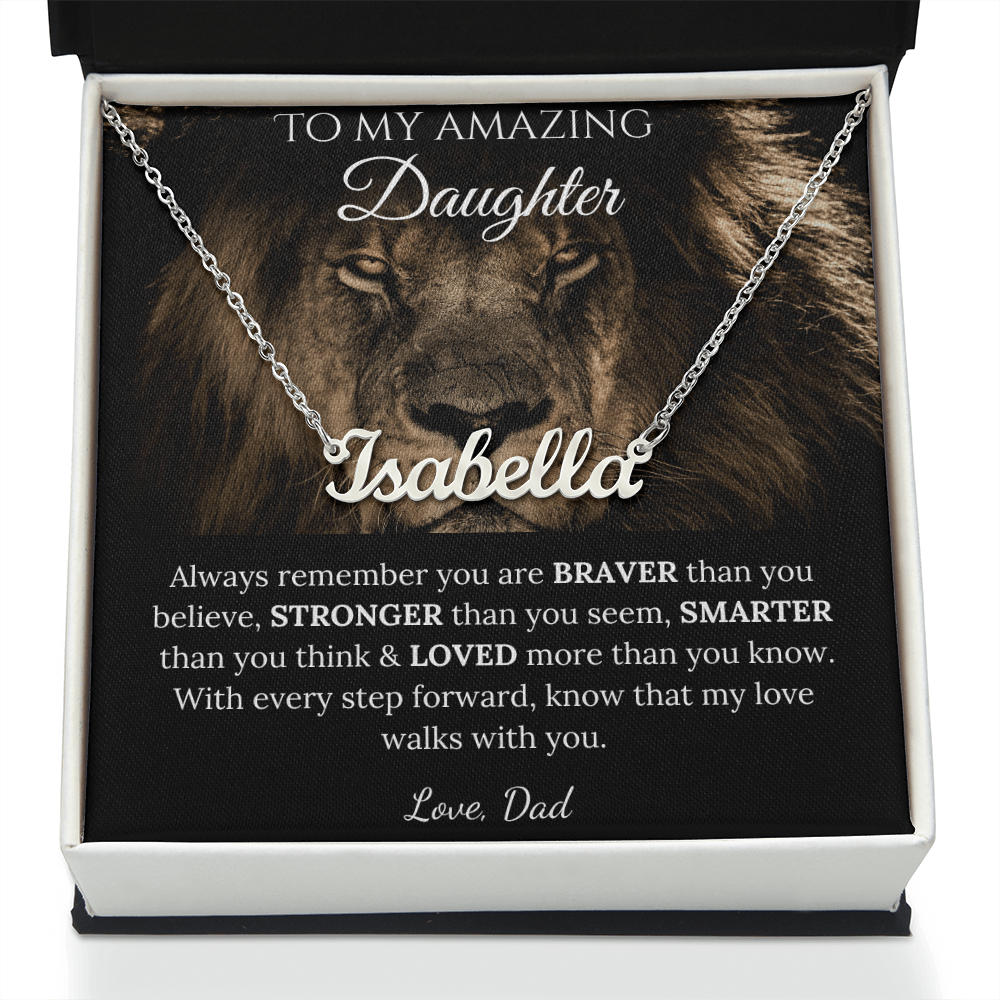 Personalized Name Necklace Daughter Gift From Dad 3