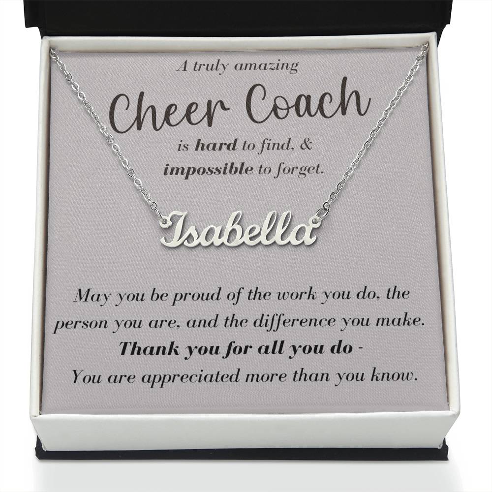 A Truly Amazing Cheer Coach - Custom Name Necklace