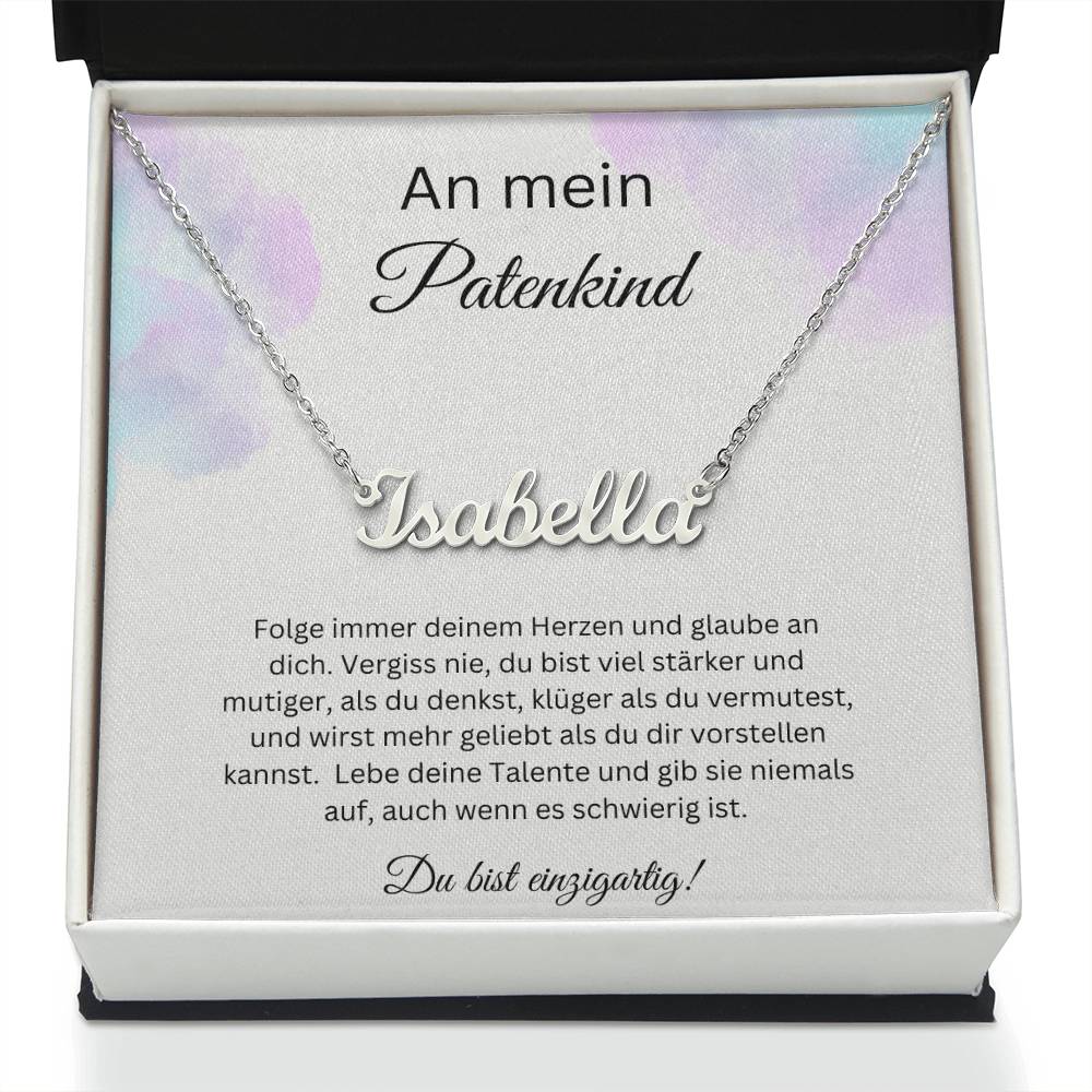 An Mein Patenkind - Folge Immer Deinem Herzen - Custom Name Necklace