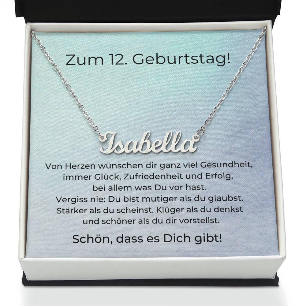 Zum 12. Geburtstag Personalisierte Namenskette